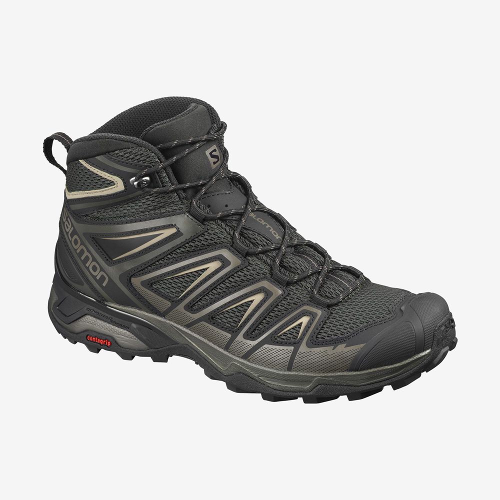 SALOMON X ULTRA MID 3 AERO Philippines - Men's Hiking Boots - Black | 175203-QWL